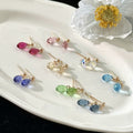 Hand-made Swarovski multicolor crystal earrings S925 silver needle