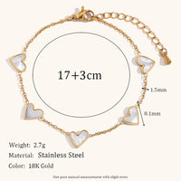 Stainless steel plated 18K Bai Bei heart gold bracelet.