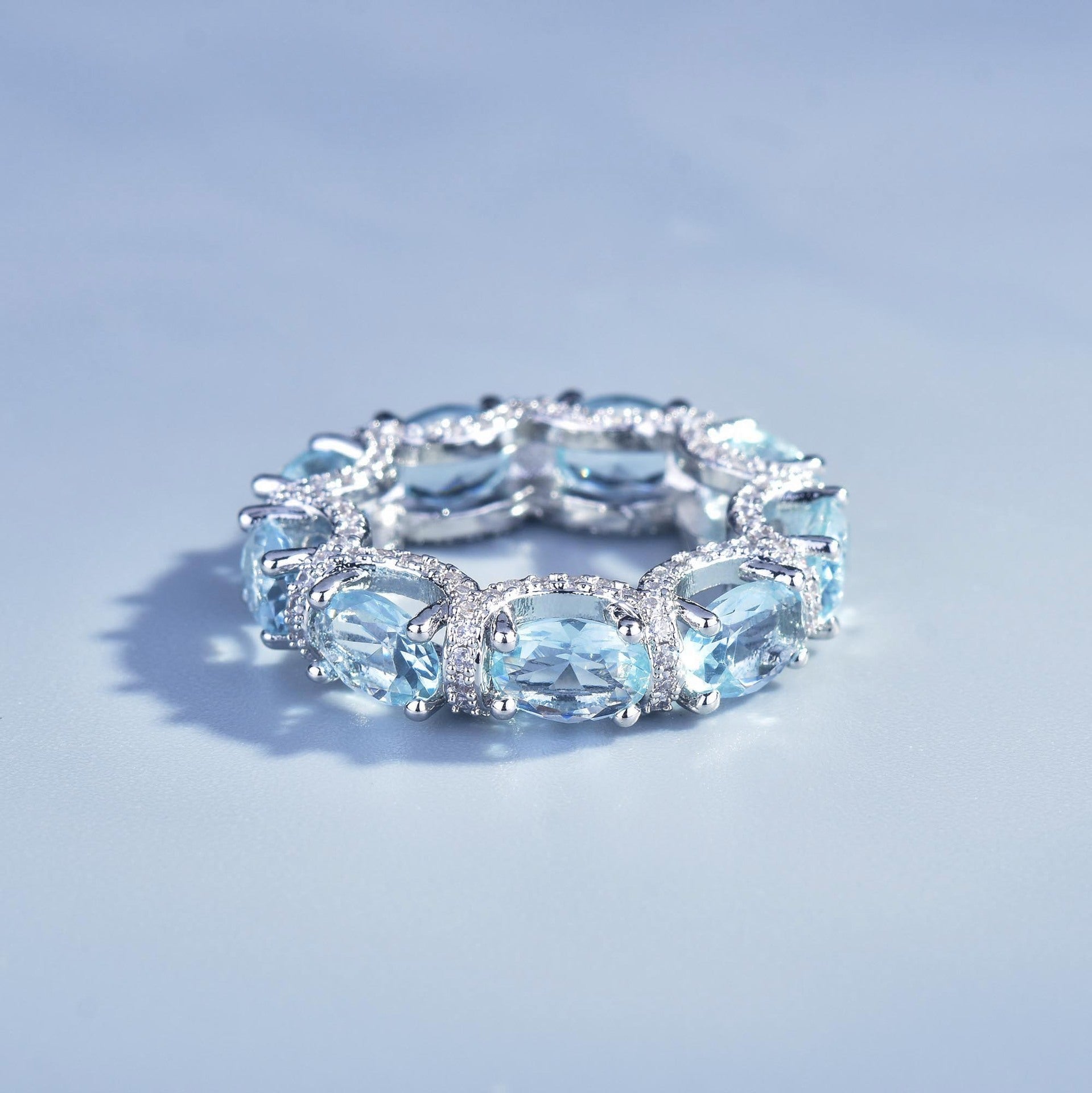 Diamond lace navy bracelet ring