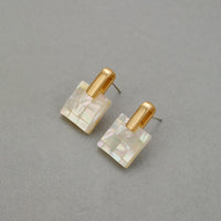 S925 silver needle high-quality stitching white shell necklace earrings set