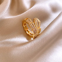 Real gold electroplated zircon split ring