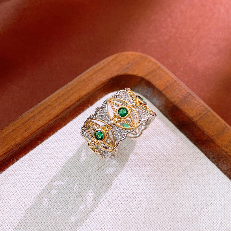 Real gold electroplated zircon split ring