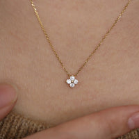 S925 silver plated 18K gold clover necklace bracelet ring earrings set
