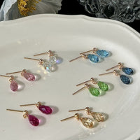 Hand-made Swarovski multicolor crystal earrings S925 silver needle