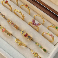 Real gold electroplated zircon split ring