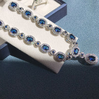 18k gold plated micro-inlaid colorful bracelet earrings ring necklace set
