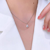 Sterling silver drops of love Mosan stone necklace one carat and two carats