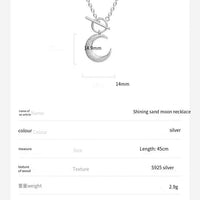 S925 sterling silver glitter moon OT buckle necklace