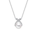 Natural freshwater pearl S925 sterling silver necklace set with 5A zircon