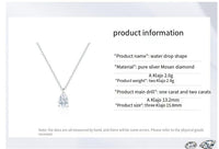Sterling silver drops of love Mosan stone necklace one carat and two carats