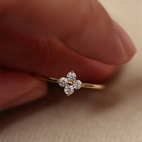 S925 silver plated 18K gold clover necklace bracelet ring earrings set