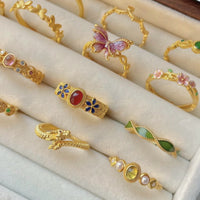 Real gold electroplated zircon split ring