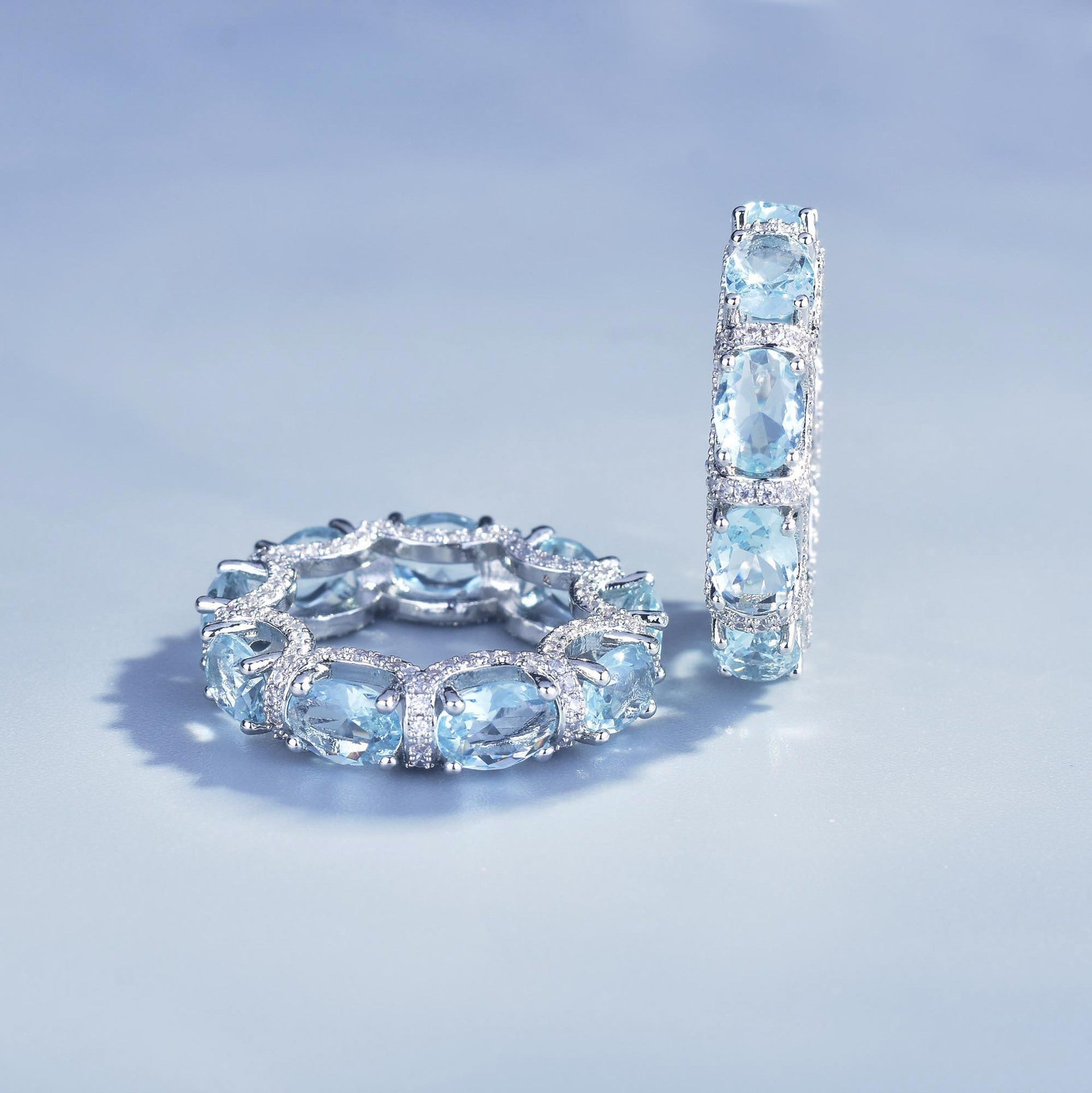 Diamond lace navy bracelet ring