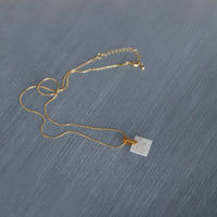 S925 silver needle high-quality stitching white shell necklace earrings set
