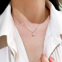 Sterling silver drops of love Mosan stone necklace one carat and two carats