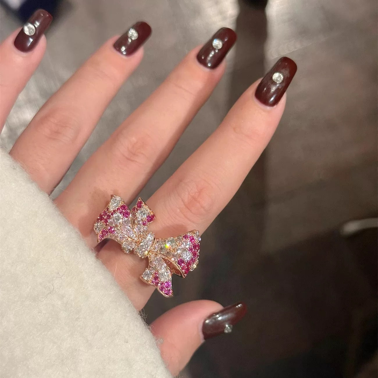 Pink Bow Ring