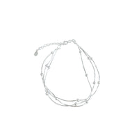 S925 sterling silver three-layer bead snake bone bracelet