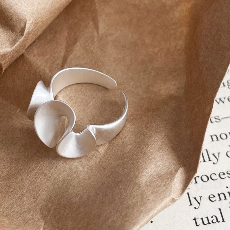 S925 sterling silver wavy skirt ring