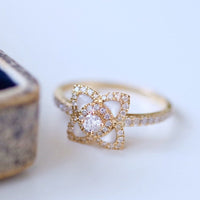 S925 sterling silver flower ring