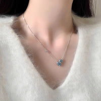 Super Flash Blue Crystal Gourd pendant necklace