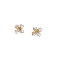 S999 sterling silver gardenia necklace earrings set