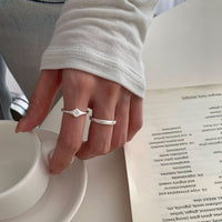 S925 sterling silver matte brushed eight-star flashing zirconium ring