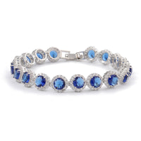 Hollow round bracelet with gold-plated inlaid zircon