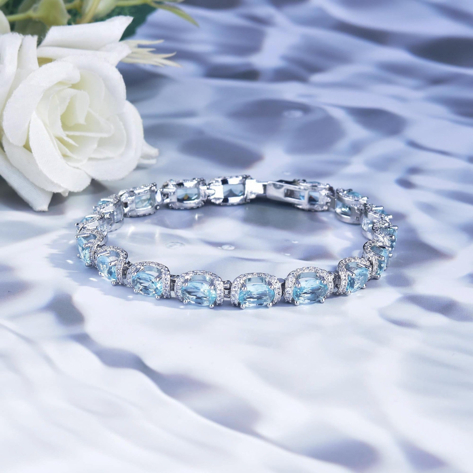 Diamond lace navy bracelet ring
