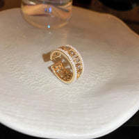 Real gold electroplated zircon split ring