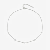 S925 sterling silver diamond four-leaf clover necklace