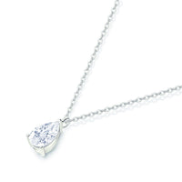 Sterling silver drops of love Mosan stone necklace one carat and two carats