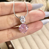 Rose blue high carbon diamond necklace ring earrings set
