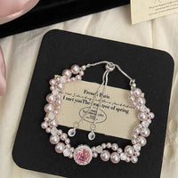 Manta rose Swarovski pearl micro-inlaid zircon bracelet