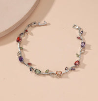 Branches and leaves tourmaline colored gemstones Candy-colored Lily of the Valley bracelet