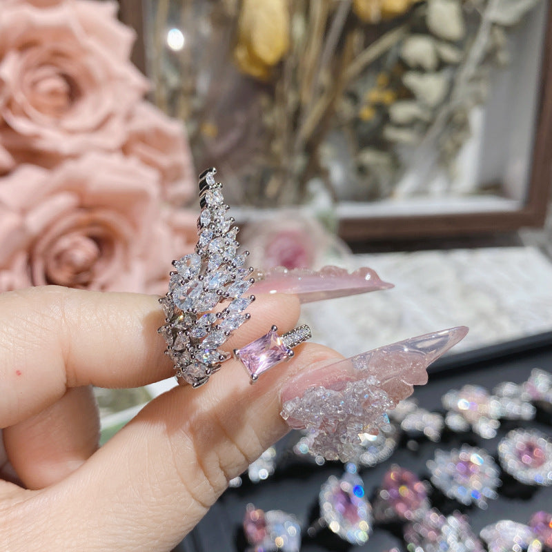 Pink zircon ring plated with 18K gold