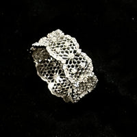 S925 sterling silver openwork lace ring bracelet