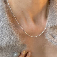 S925 sterling silver sparkling necklace