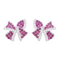 Red corundum zircon flower earrings bracelet necklace set