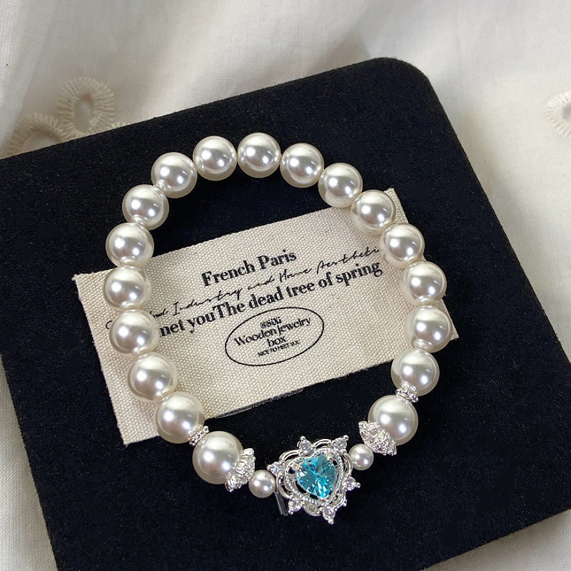 Swarovski Pearl Love Bow Pentacle Zircon Bracelet