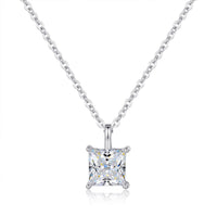 Sterling silver drops of love Mosan stone necklace one carat and two carats