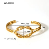 Stainless steel knotted bracelet colorfast 18K gold-plated titanium steel
