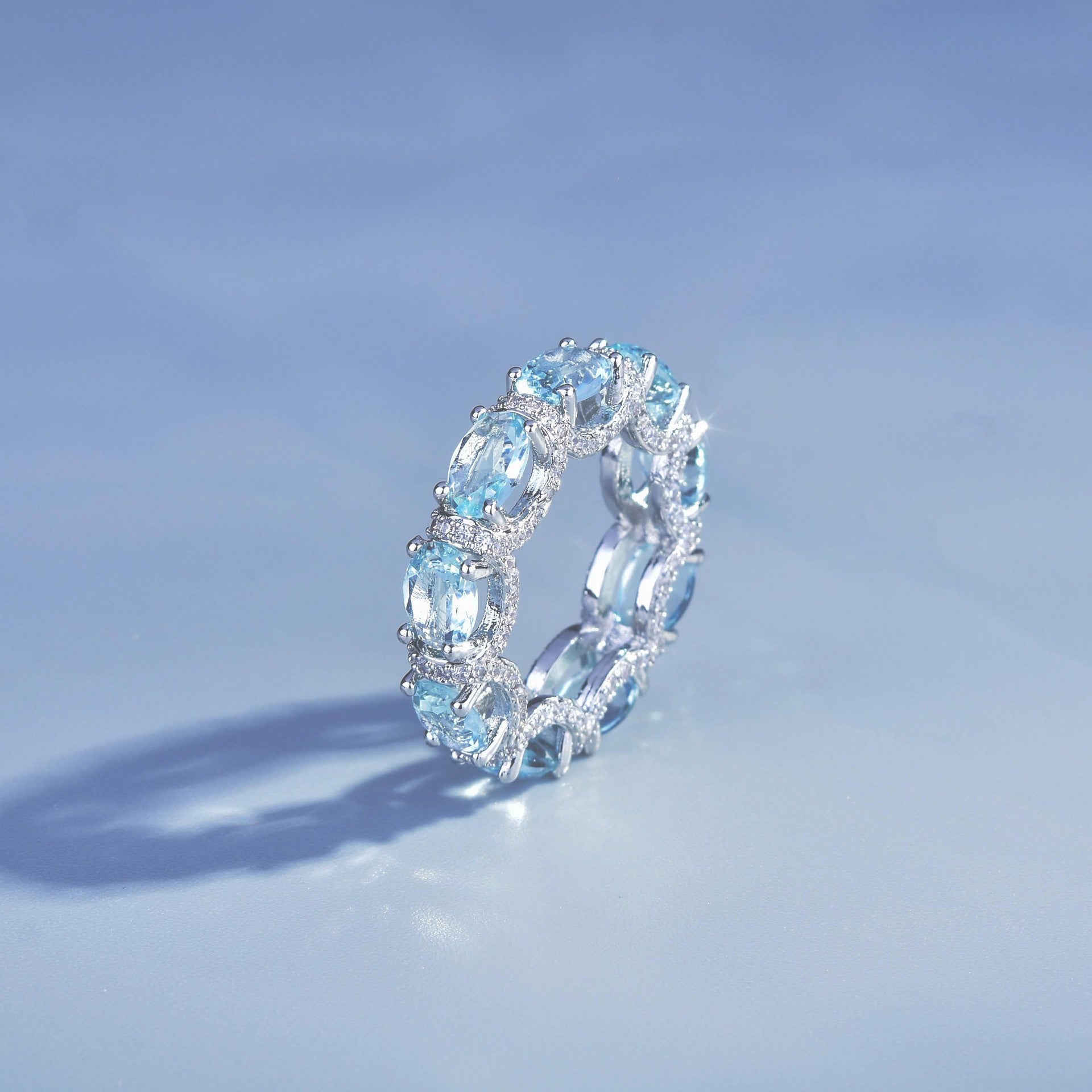 Diamond lace navy bracelet ring