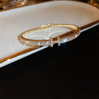 Letters inlaid with zircon bracelet