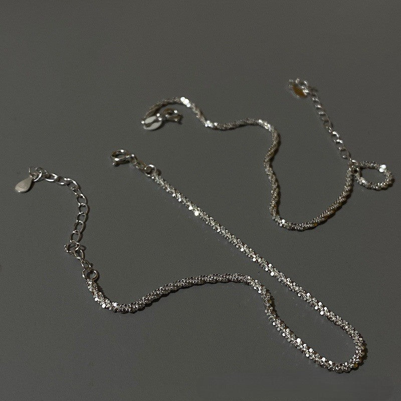 S925 sterling silver sparkling necklace