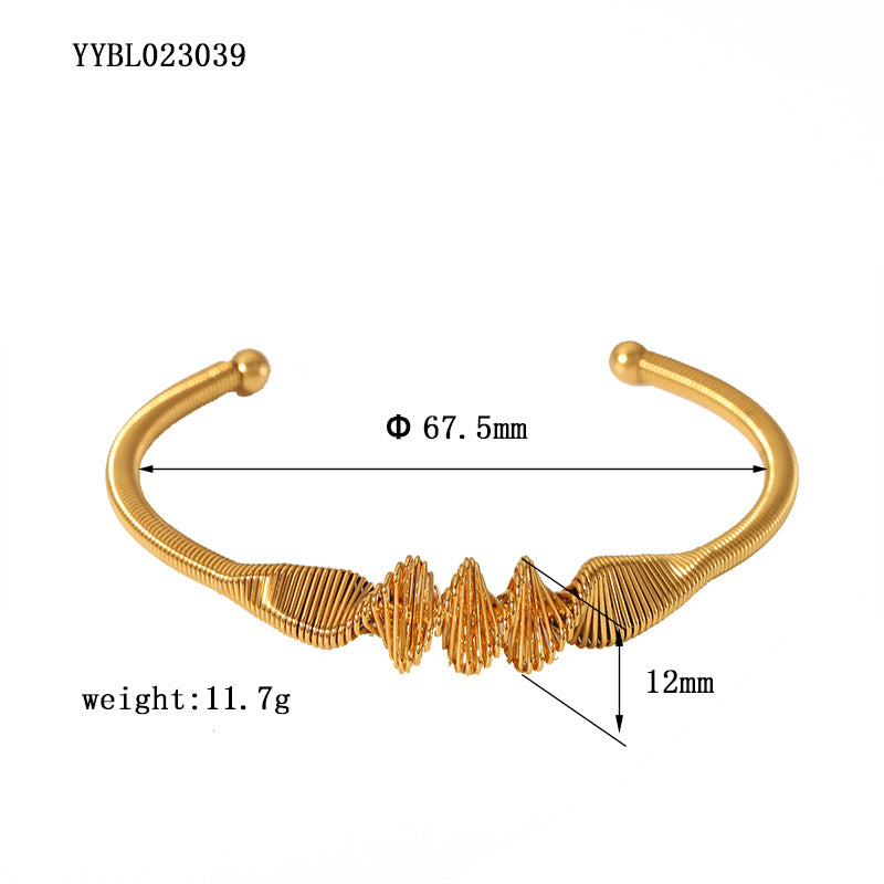 Stainless steel knotted bracelet colorfast 18K gold-plated titanium steel