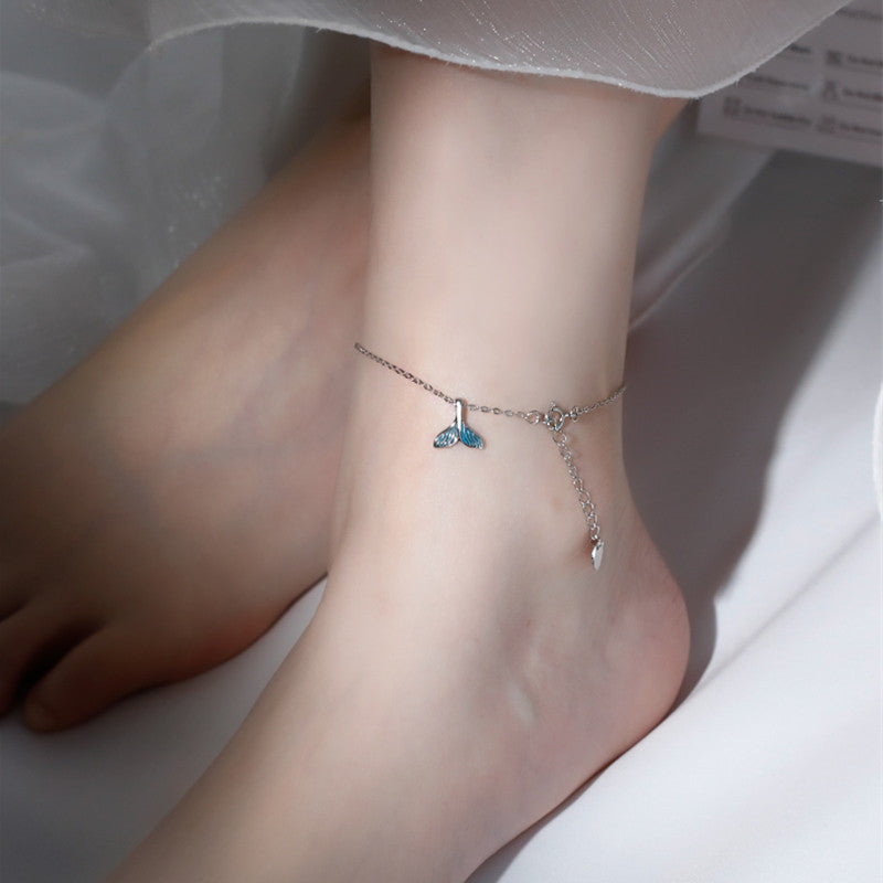 Blue fishtail series necklace ring bracelet earrings set