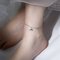 Blue fishtail series necklace ring bracelet earrings set