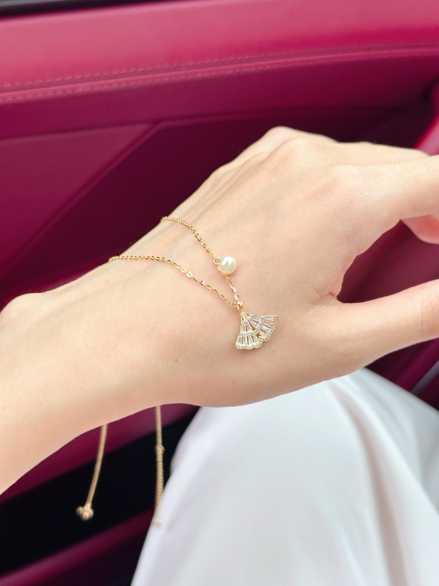 Pearl Fan Necklace