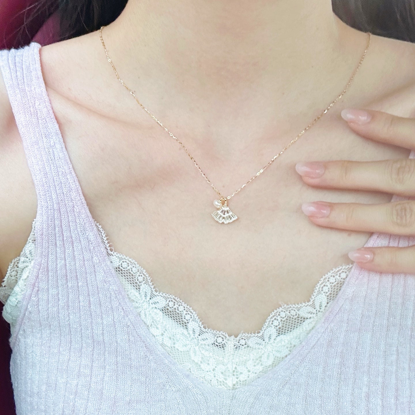 Pearl Fan Necklace