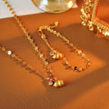 Golden gourd bracelet necklace set